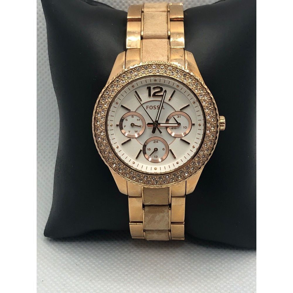 Fossil ES3721 Women's Stainless Steel Analog White Dial Quartz Wrist Watch LP247